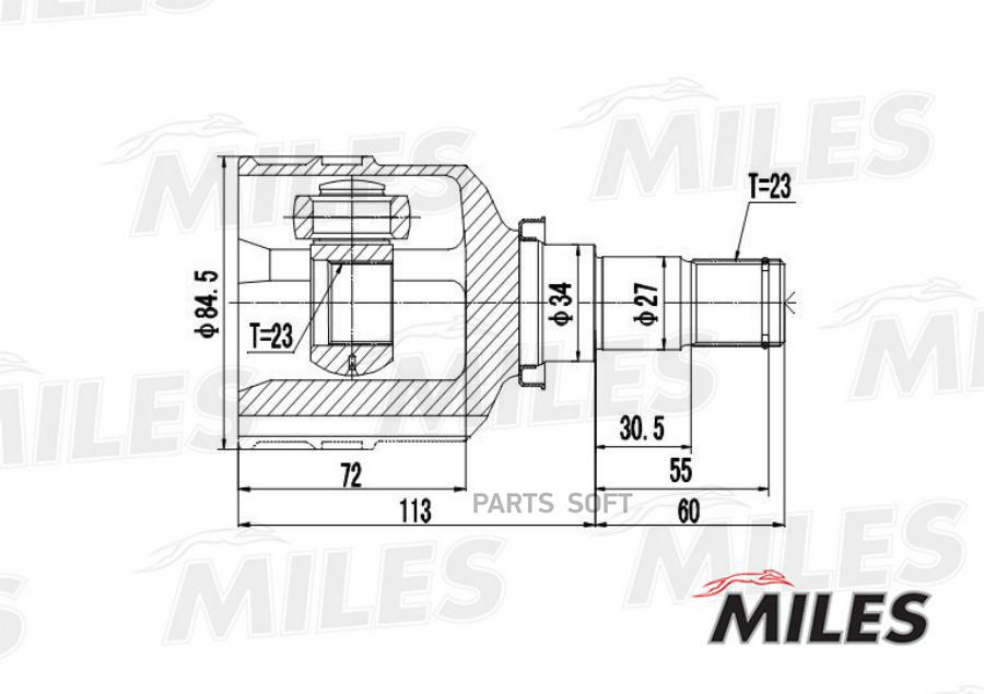 

MILES Шрус MILES ga10029 комплект