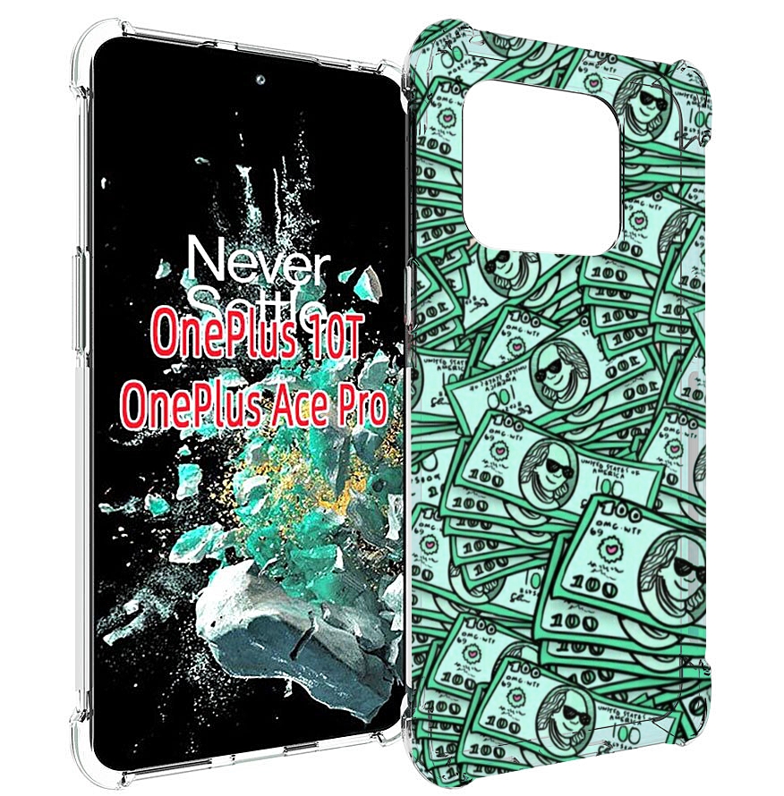 

Чехол MyPads доллары картинка для OnePlus 10T, Прозрачный, Tocco
