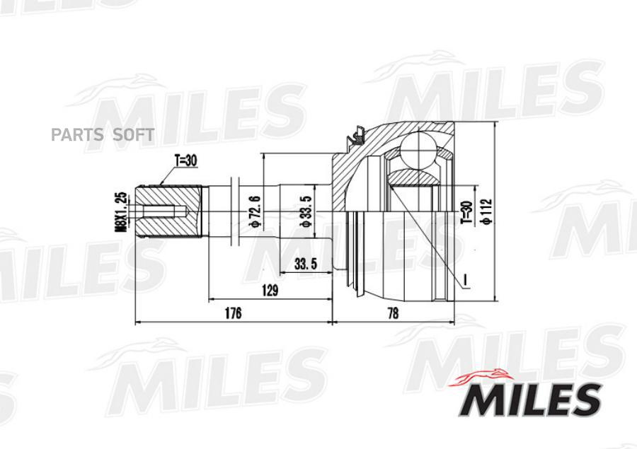 

MILES Шрус MILES ga20487 комплект