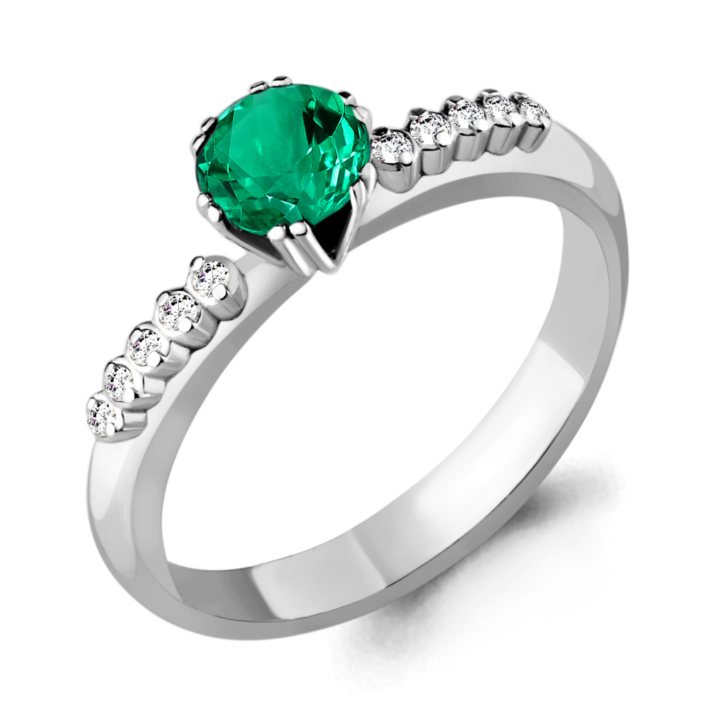 

Кольцо из серебра с изумрудом р. , Aquamarine 63891Г_925_р, 63891Г_925_р