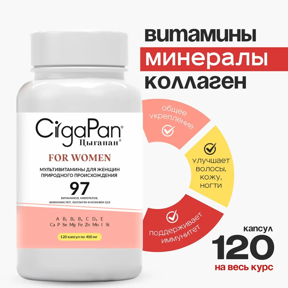 Витамины и минералы Цыгапан для женщин 120 капсул