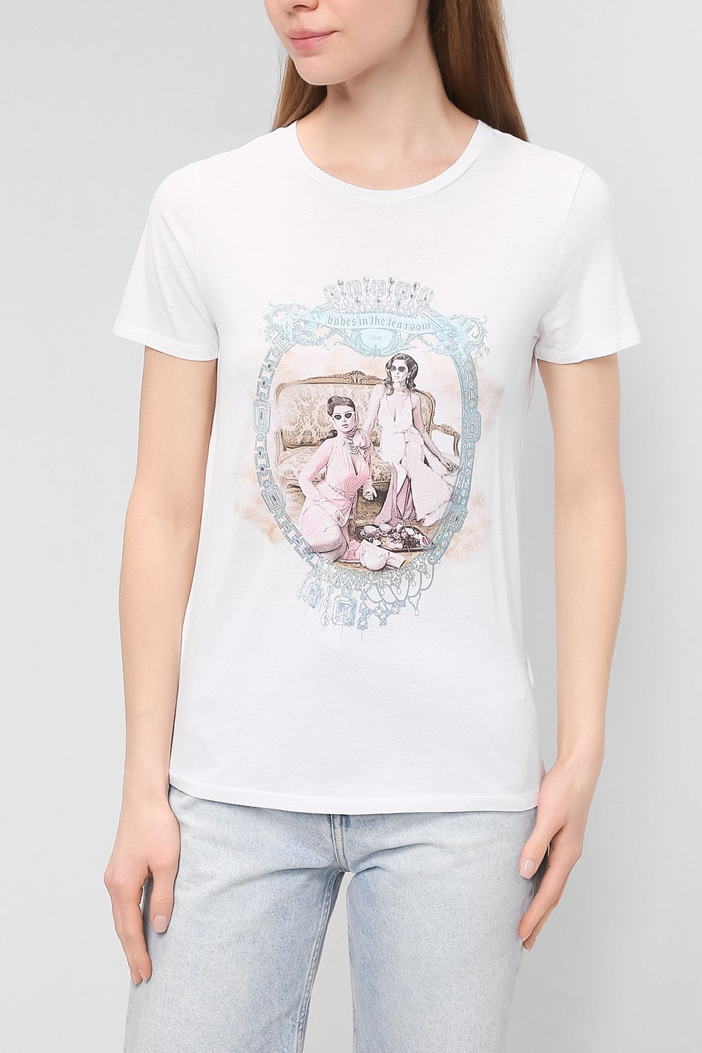 

Футболка женская Guess W1RI17 K9SN3 белая S, W1RI17 K9SN3