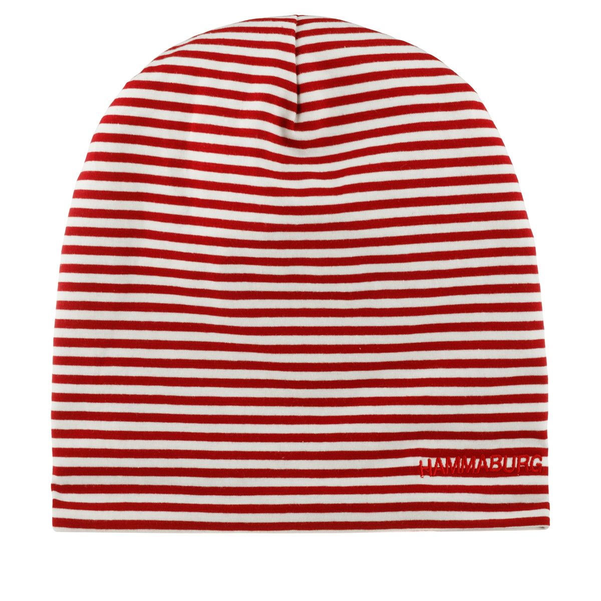 Шапка унисекс Hammaburg 8699903 LONG BEANIE REVERSIBLE JERSEY красная/белая, one size