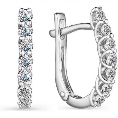 

Серьги из белого золота с бриллиантом АЛЬКОР 23941-200, 23941-200