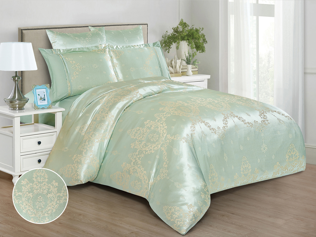 

Постельное белье Cleo 2 спальное Satin Jacquard наволочки 50х70 и 70х70, Cleo_Satin_Jacquard