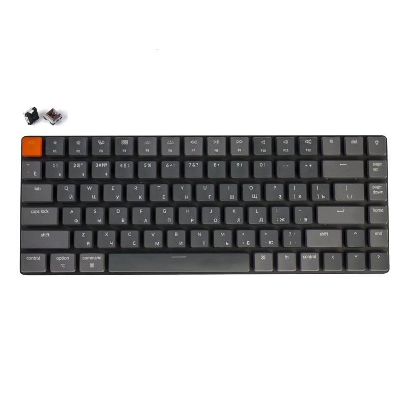 фото Проводная/беспроводная игровая клавиатура keychron k3 brown switch white led