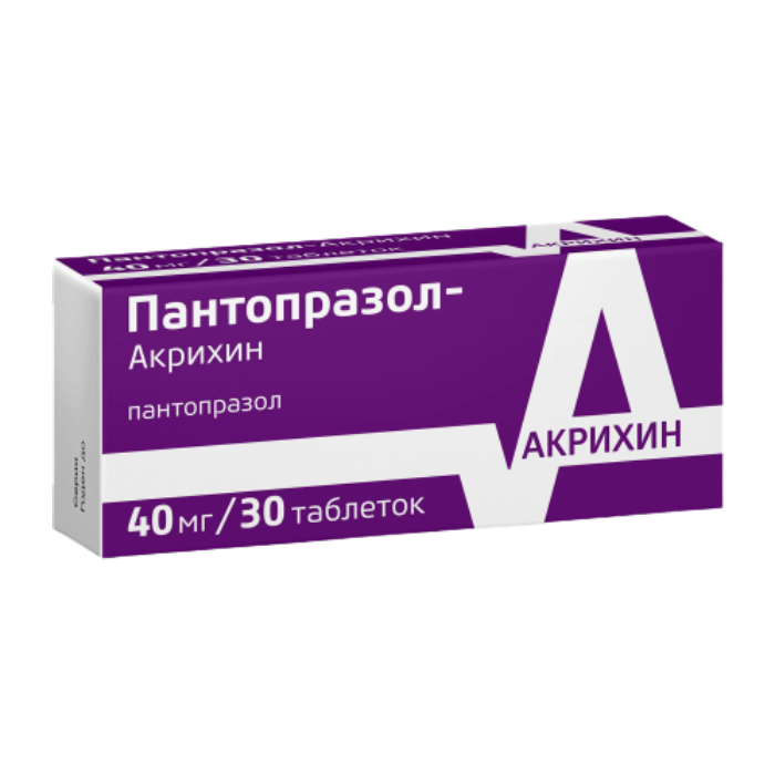 Пантопразол-Акрихин таблетки 40 мг 30 шт., Акрихин АО  - купить со скидкой