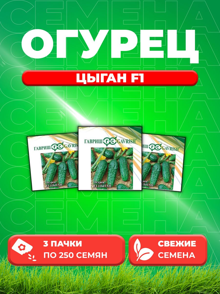 

Семена огурец Цыган F1 Гавриш 10005930-3 3 уп.