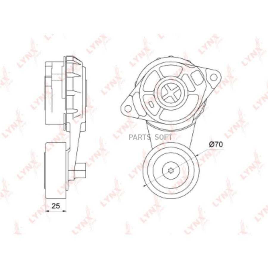 LYNXAUTO PT3267 Натяжитель поликлинового ремня 100055748668