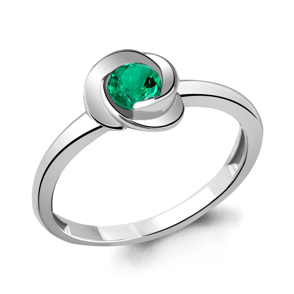 

Кольцо из серебра с изумрудом р. 17 Aquamarine 63892П_925_р, 63892П_925_р