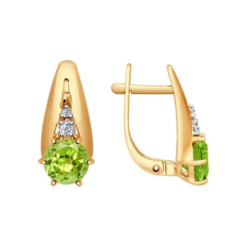 

Серьги из красного золота SOKOLOV 724573, фианит\хризолит, 724573