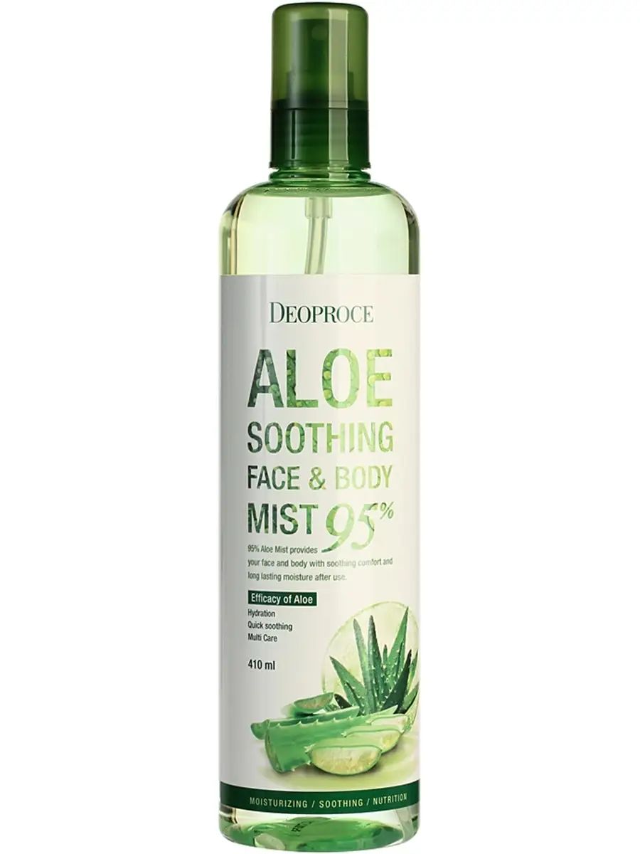 Спрей для лица и тела DEOPROCE с алоэ ALOE SOOTHING FACE & BODY MIST 95% 410мл