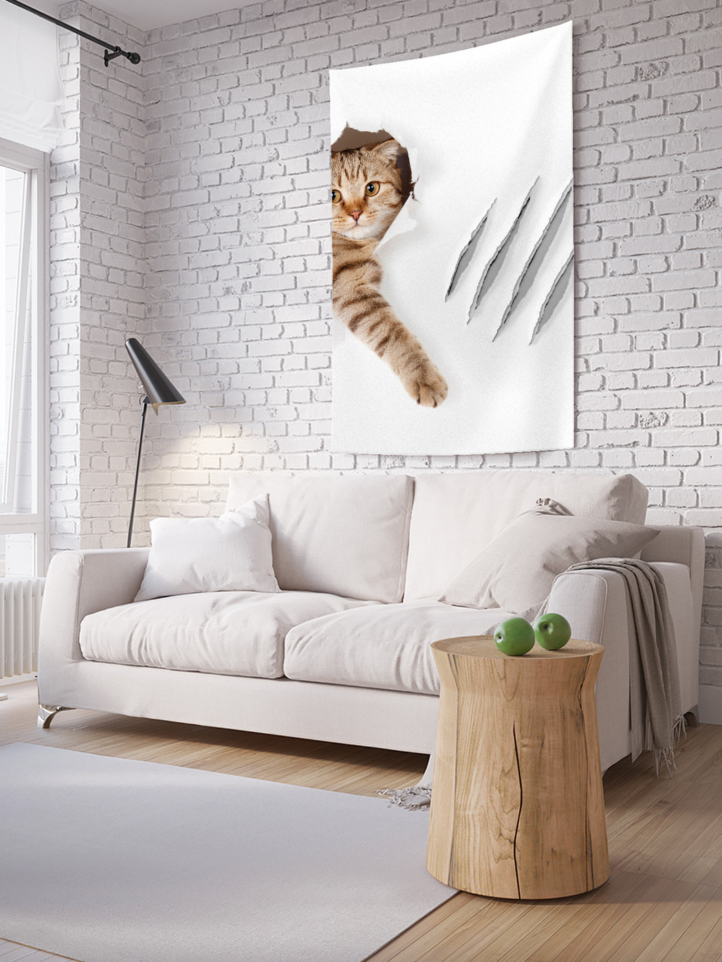

Вертикальное фотопанно на стену JoyArty Кот с царапиной 100x150 см, Кот с царапиной