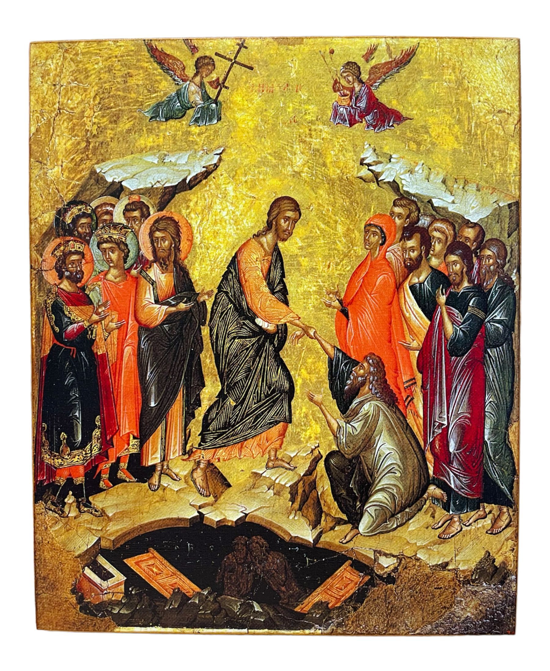 

Икона Сошествие во Ад, под старину, 10х12 см