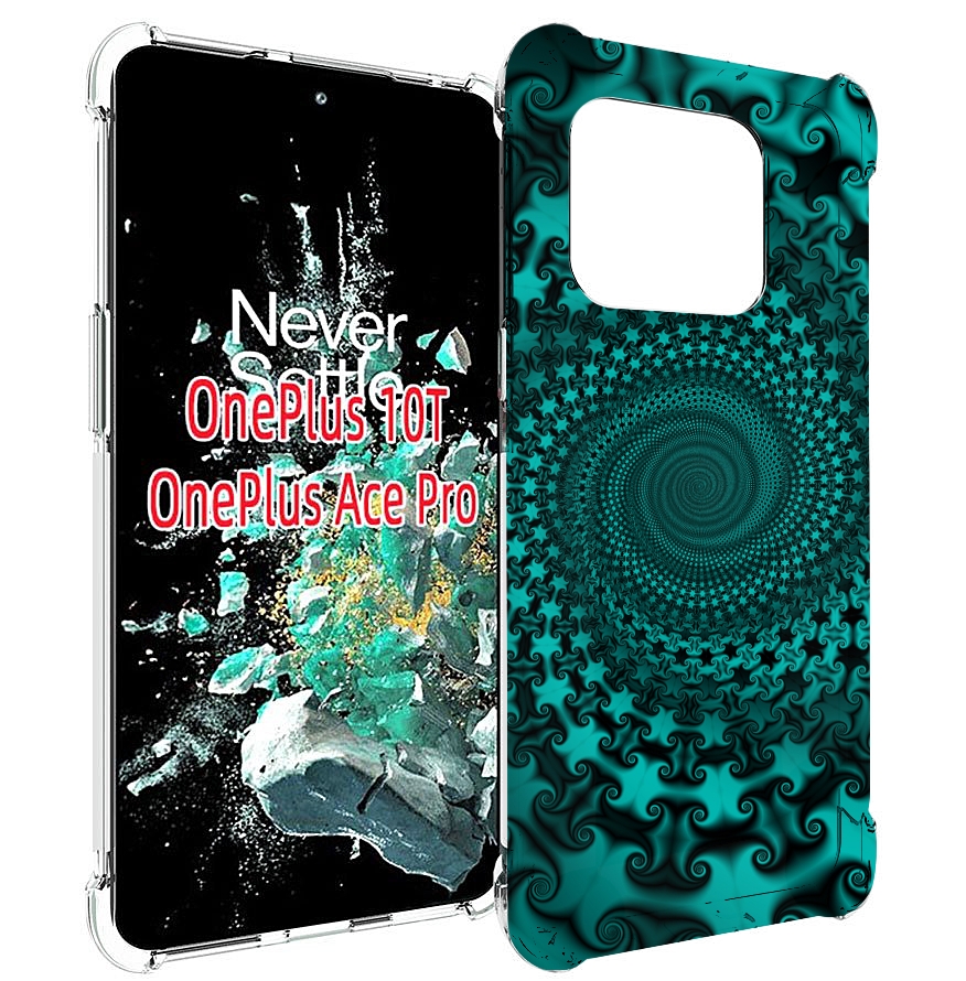 

Чехол MyPads зеленый-гипноз для OnePlus 10T, Прозрачный, Tocco