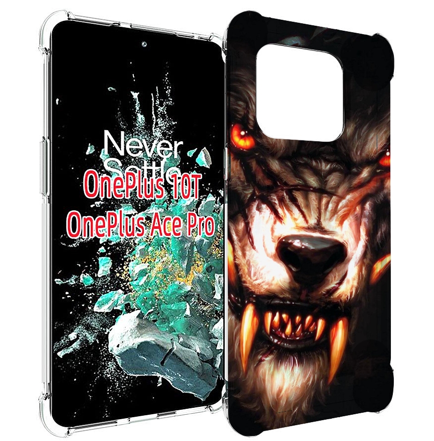

Чехол MyPads злой голодный волк мужской для OnePlus 10T, Прозрачный, Tocco