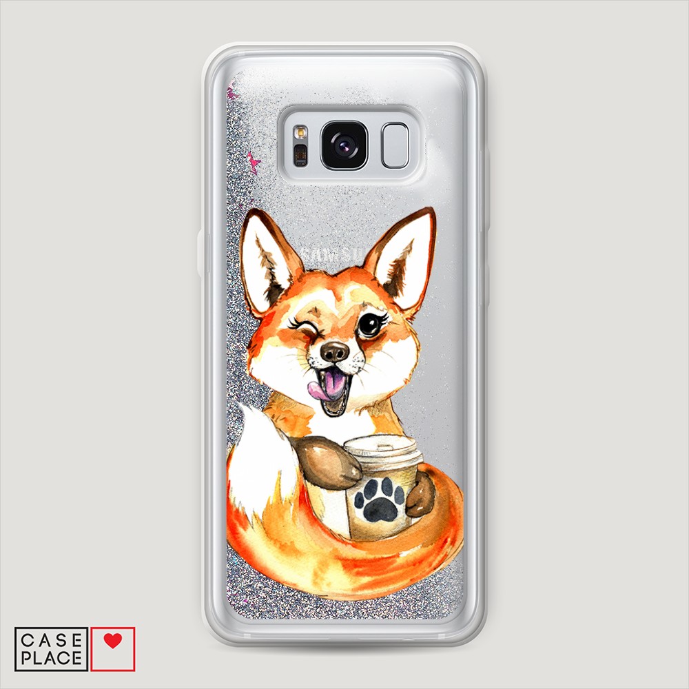 

Чехол Awog на Samsung Galaxy S8 Plus "Подмигивающая лиса с кофе", Разноцветный, 24891-1