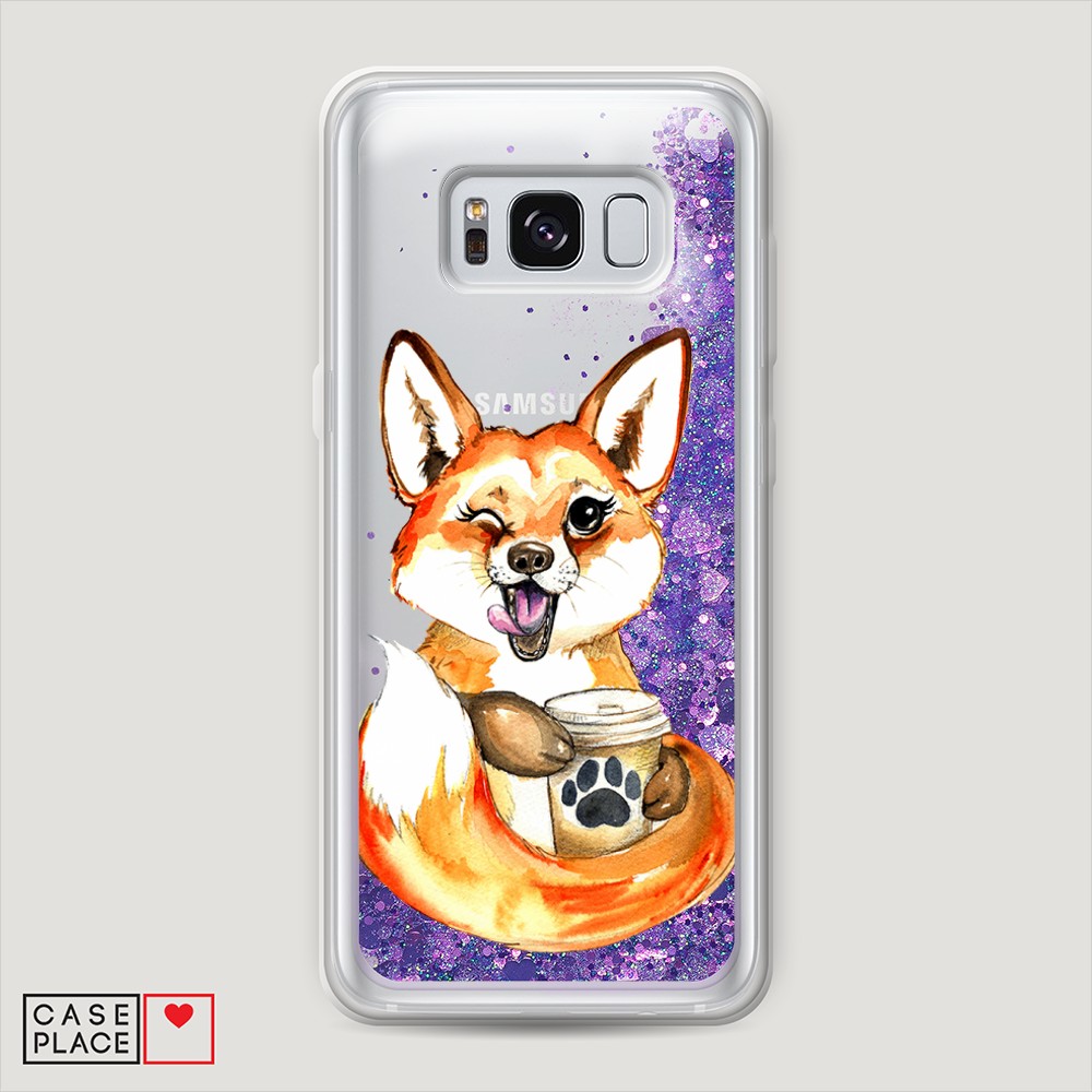

Чехол Awog на Samsung Galaxy S8 Plus "Подмигивающая лиса с кофе", Разноцветный, 24892-1