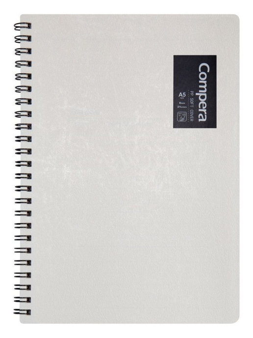 Блокнот Comix в линейку на пружине A5  Compera Original, обложка белая 50 листов