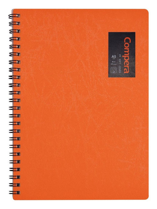 Блокнот Comix в линейку на пружине A5  Compera Original, обложка оранжевая 50 листов