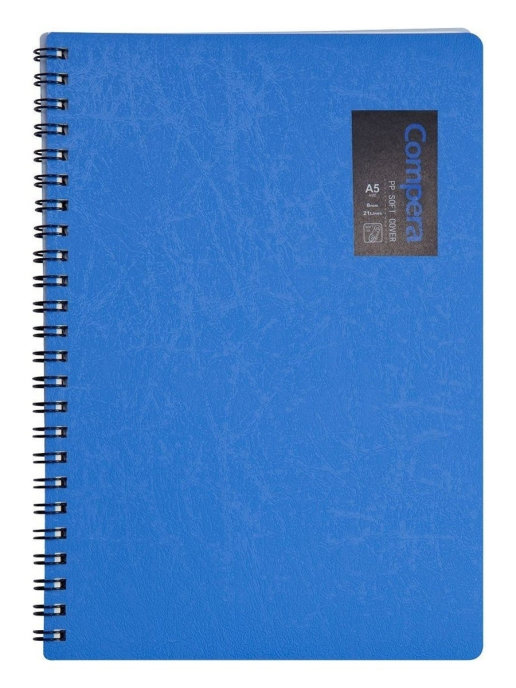 Блокнот Comix в линейку на пружине A5  Compera Original, обложка синяя 50 листов