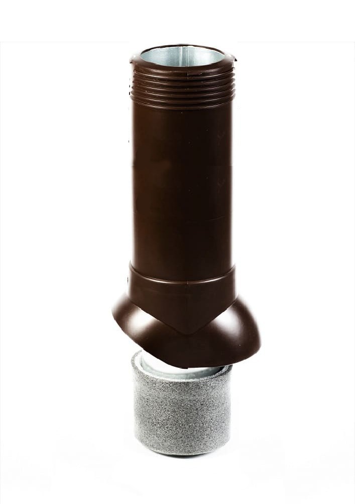 фото Вентиляционный выход изолированный d125/160 утепленный, высота h-700, коричневый polivent