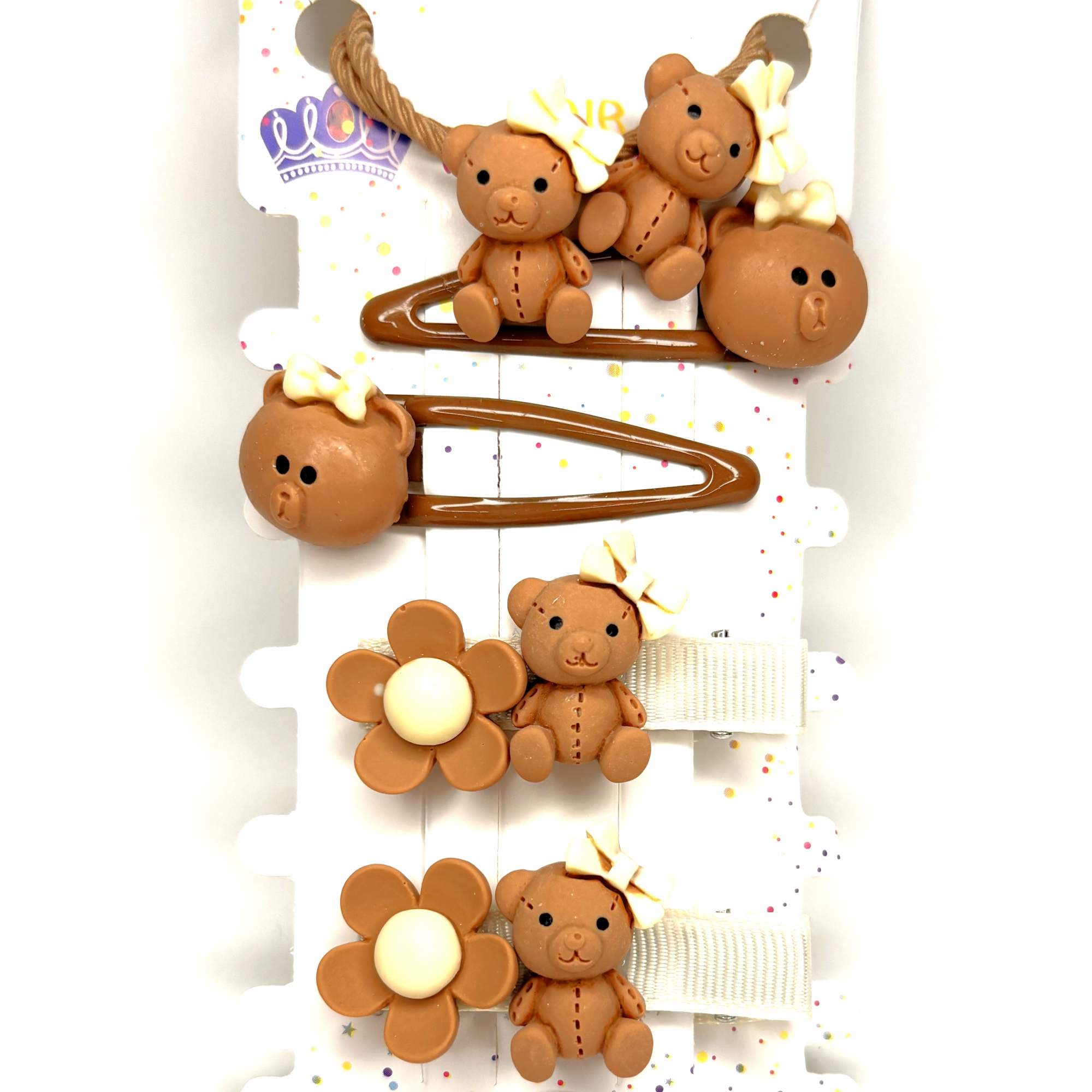 

Набор заколок Teddy Bear бежевый 6 шт, Бежевый;коричневый, Teddy Bear