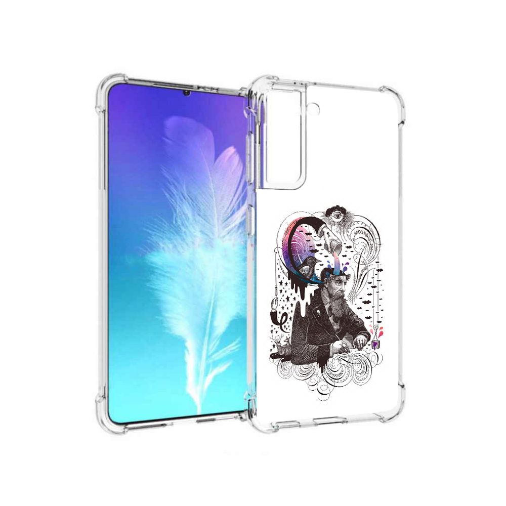 

Чехол MyPads Tocco для Samsung Galaxy S21 абстракция думающий мужчина (PT157088.510.210), Прозрачный, Tocco