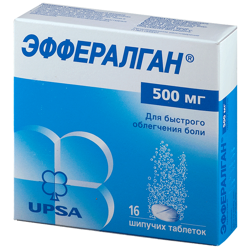 Эффералган таблетки шипучие 500 мг 16 шт.