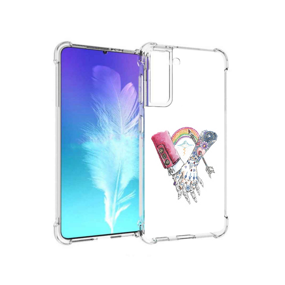 

Чехол MyPads Tocco для Samsung Galaxy S21 абстракция руки в татуировках (PT157088.510.212), Прозрачный, Tocco