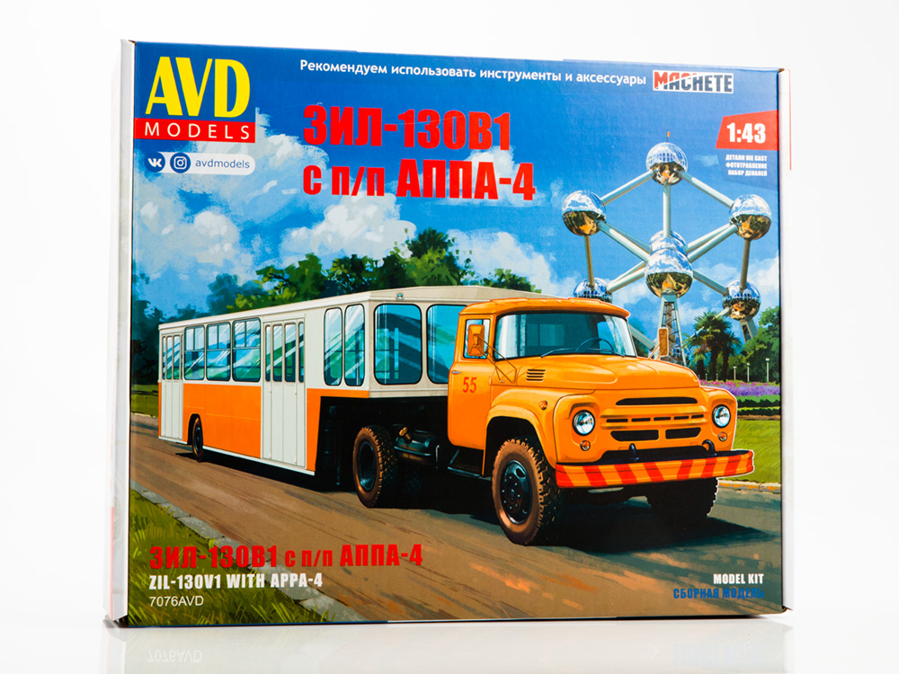 фото 7076avd сборная модель зил-130в1 с п/п аппа-4 avd models