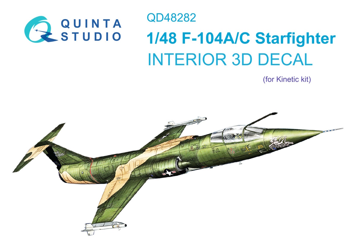 

QD48282 3D Декаль интерьера кабины F-104A/С Kinetic, Цветной