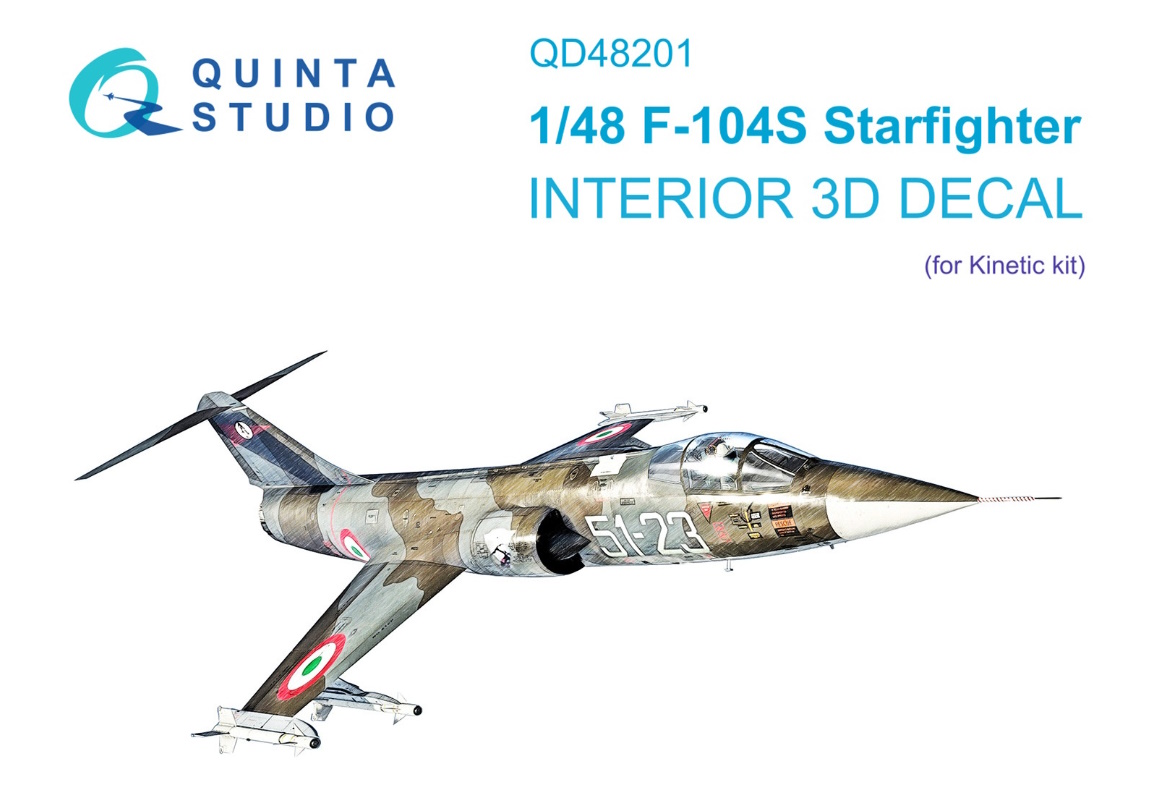 

QD48201 3D Декаль интерьера кабины F-104S Kinetic, Цветной