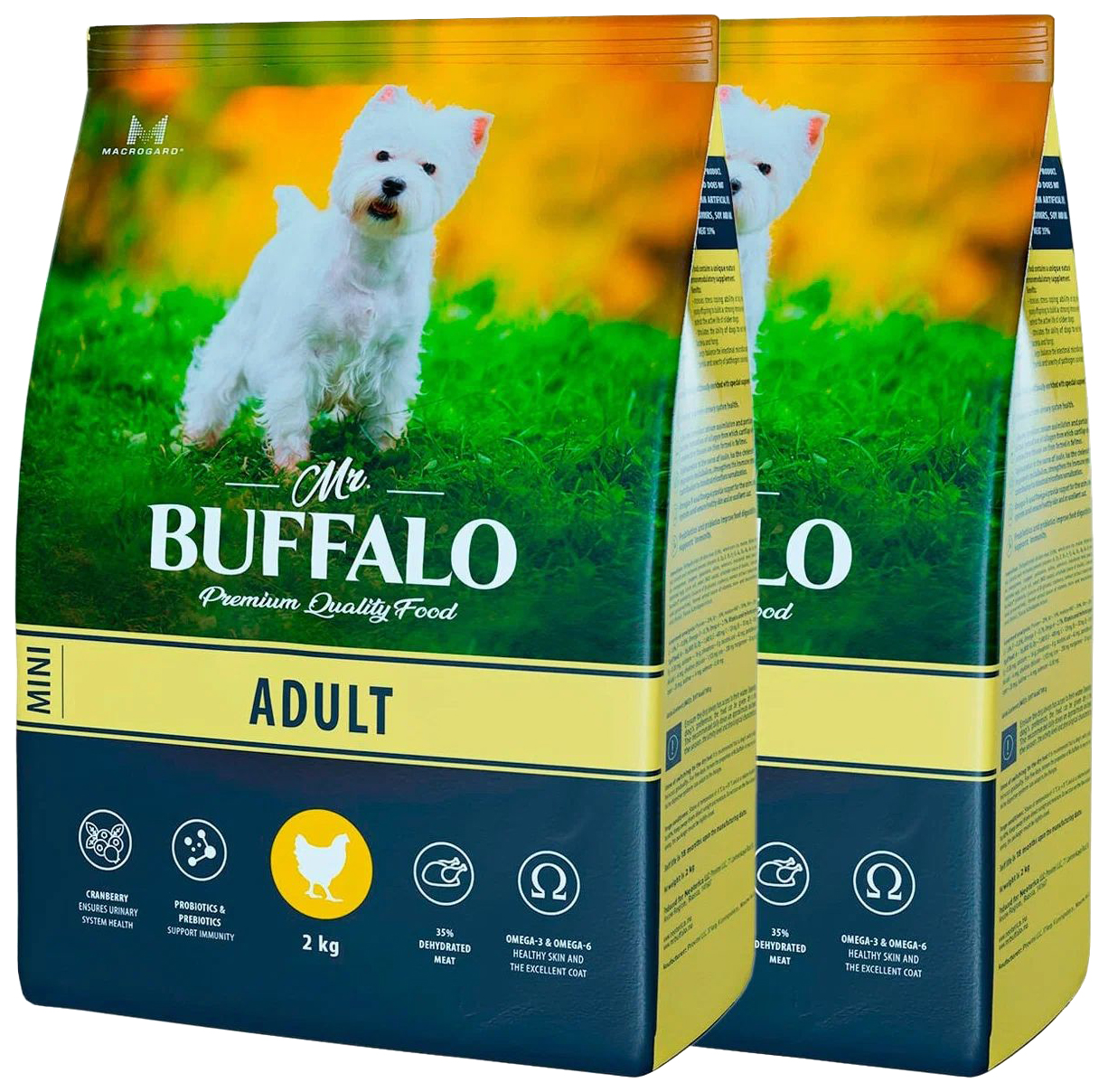 фото Сухой корм для собак mr.buffalo adult mini с курицей, 2 шт по 2 кг