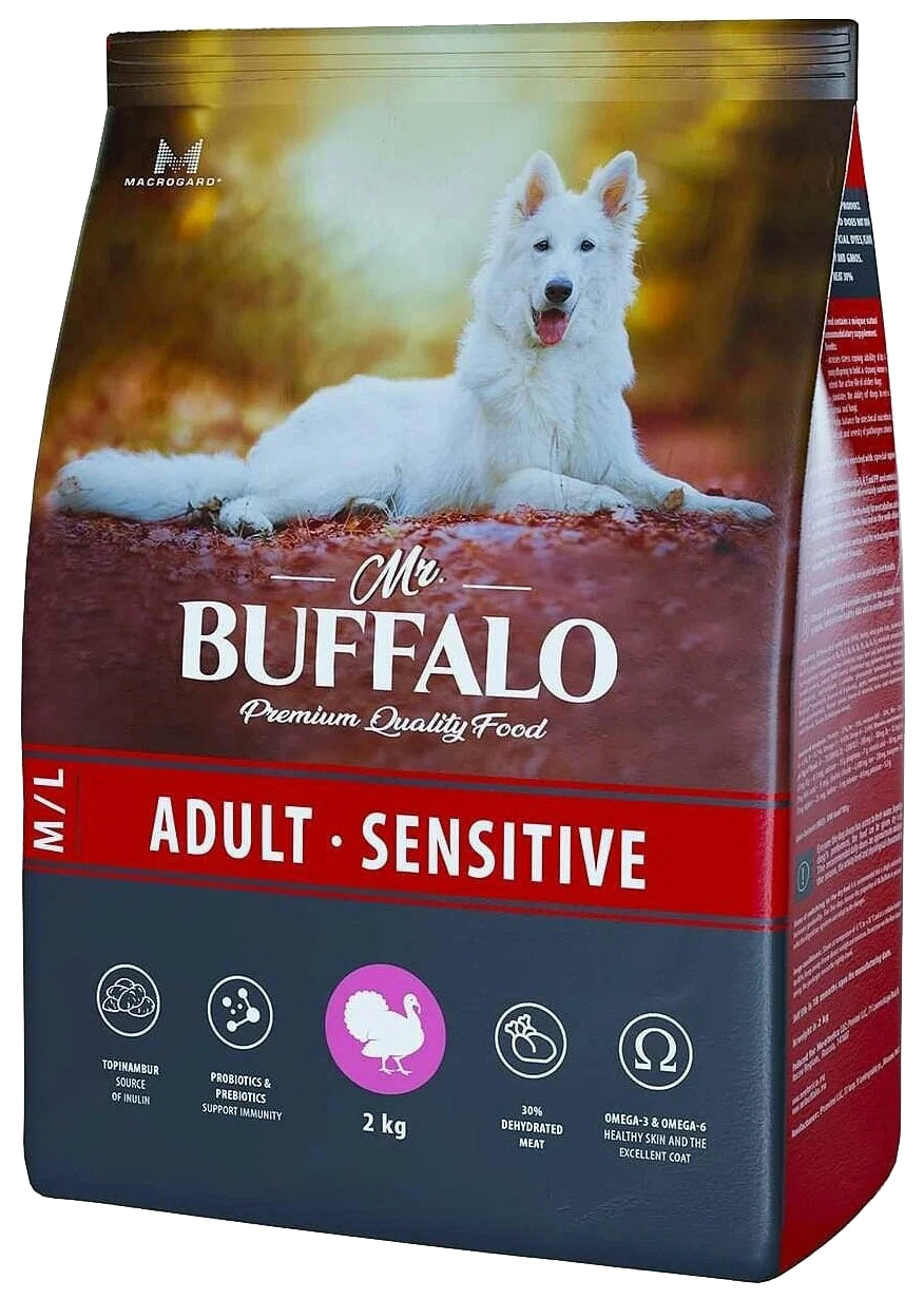 

MR.BUFFALO MR.BUFFALO ADULT M/L SENSITIVE для взрослых собак средних и крупных пород с чув
