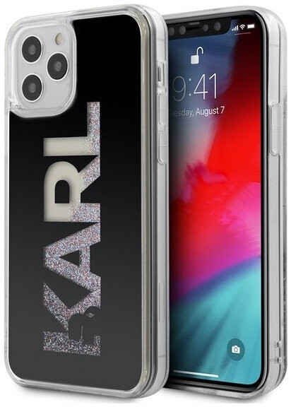 фото Чехол cg mobile karl lagerfeld liquid glitter karl logo hard для iphone 12 pro max, черный