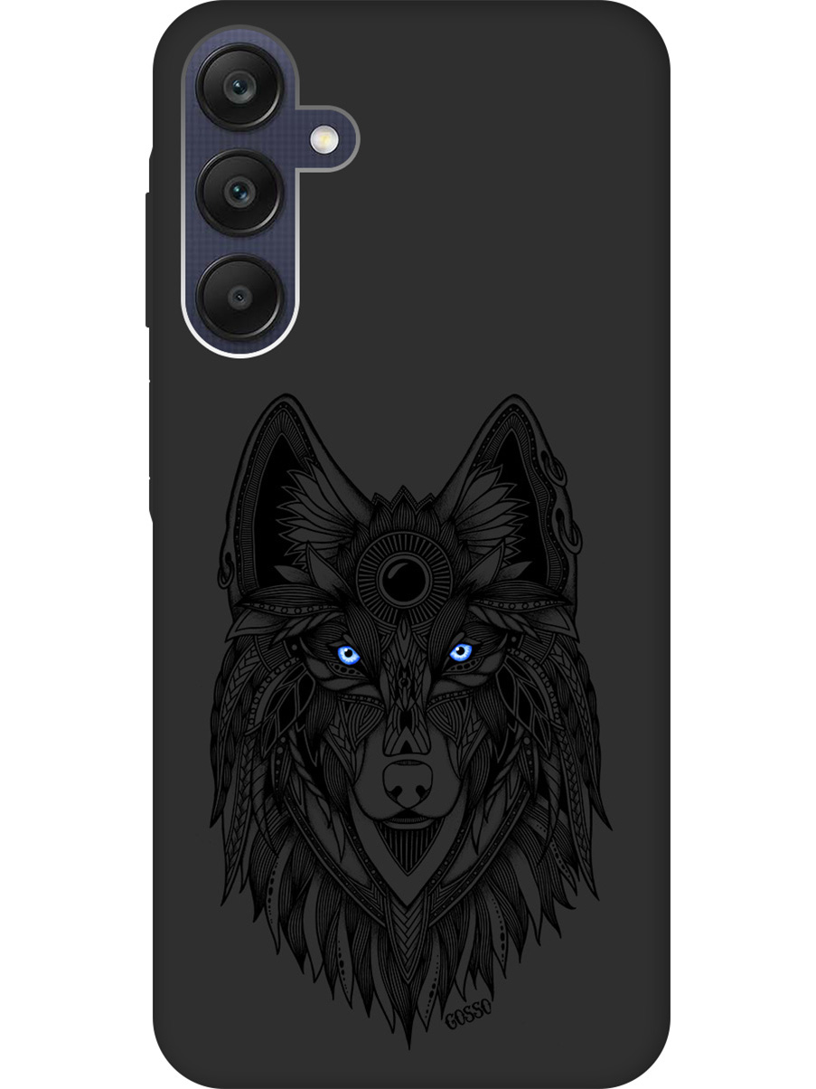 

Силиконовый чехол на Samsung Galaxy A25 с рисунком "Grand Wolf" Soft Touch черный, Черный;голубой, 20012135