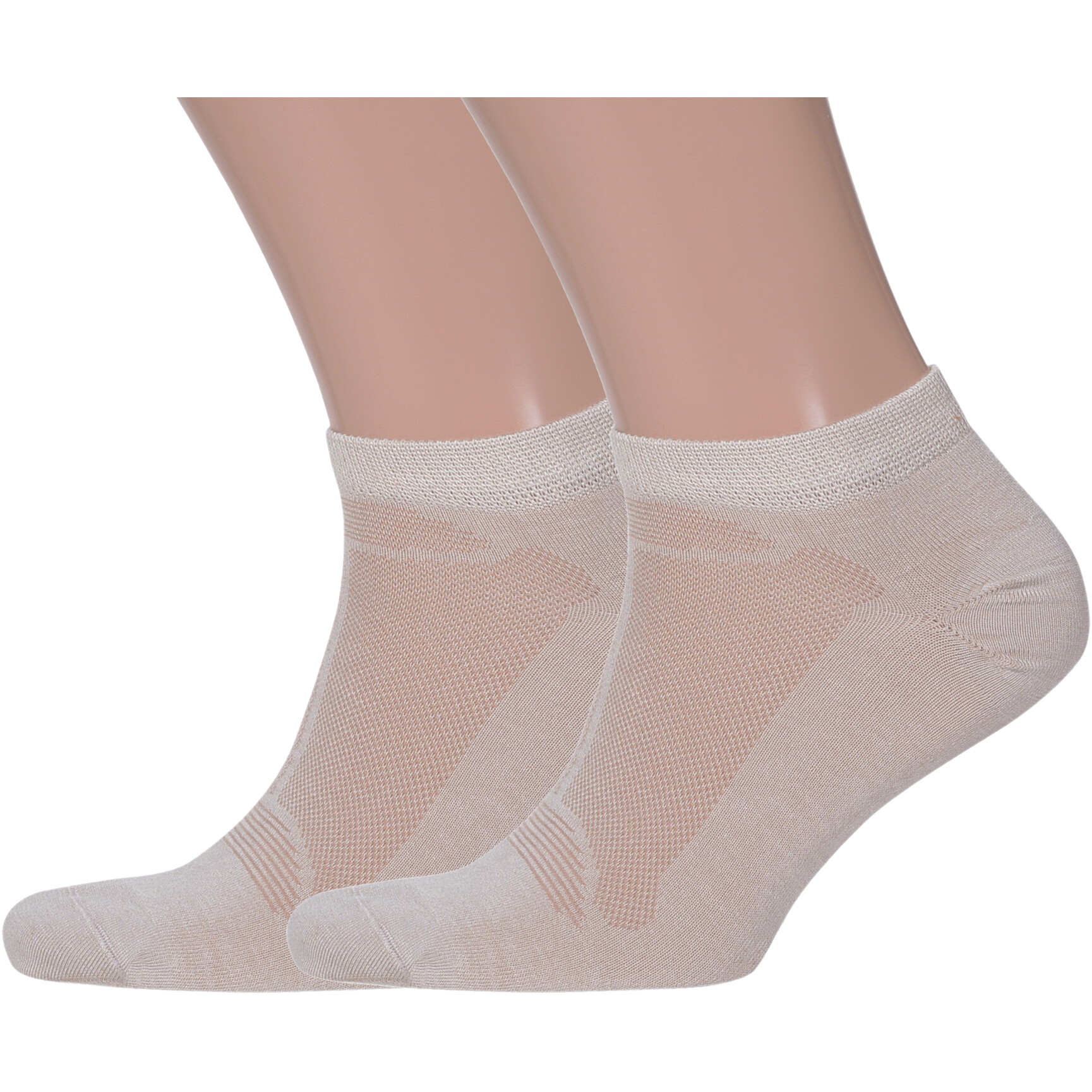 Комплект носков мужских Grinston socks 2-15D33 бежевых 27-29 2 пары 936₽