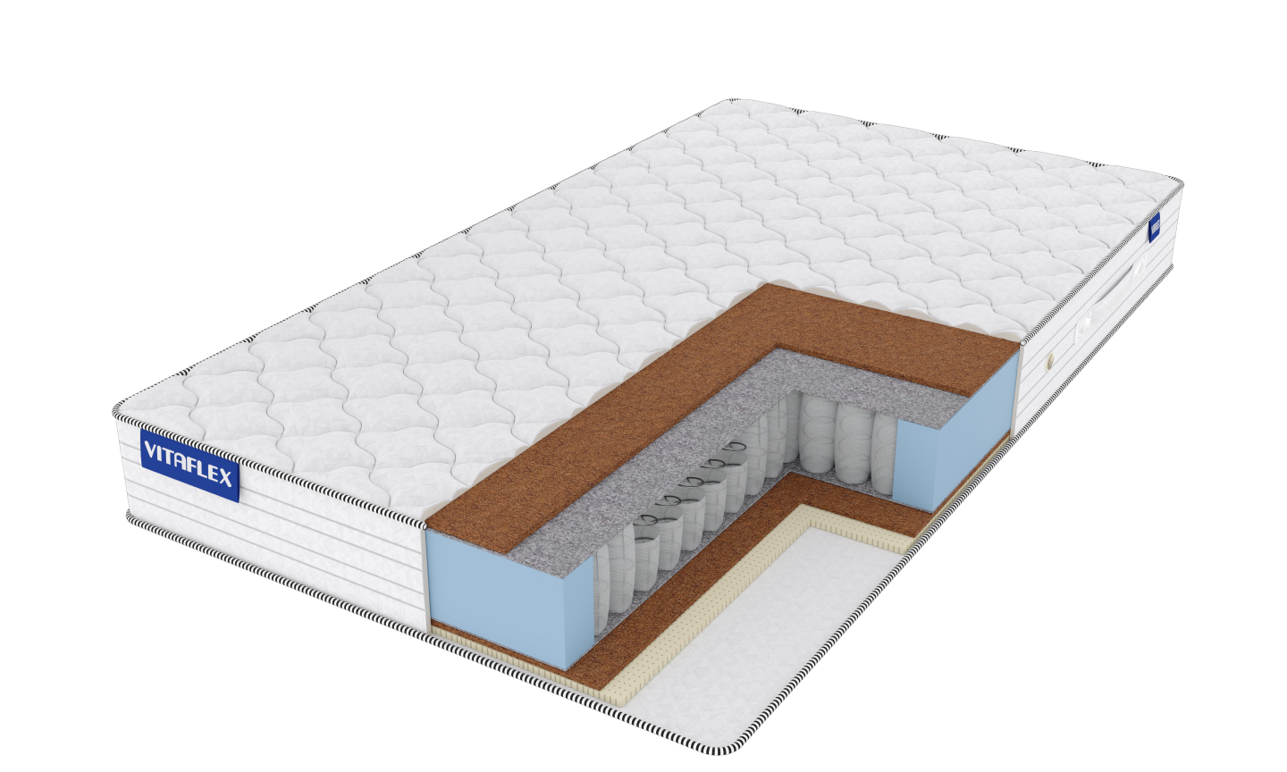 

Матрас Vitaflex Hard-Middle 200х195, Белый, Hard-Middle