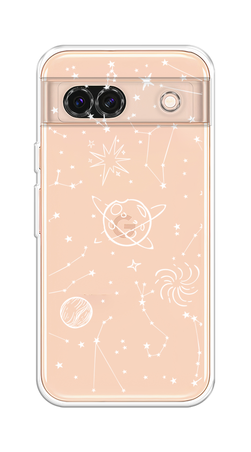 

Чехол на Google Pixel 8A "Планеты в космосе", Белый, 271750-1