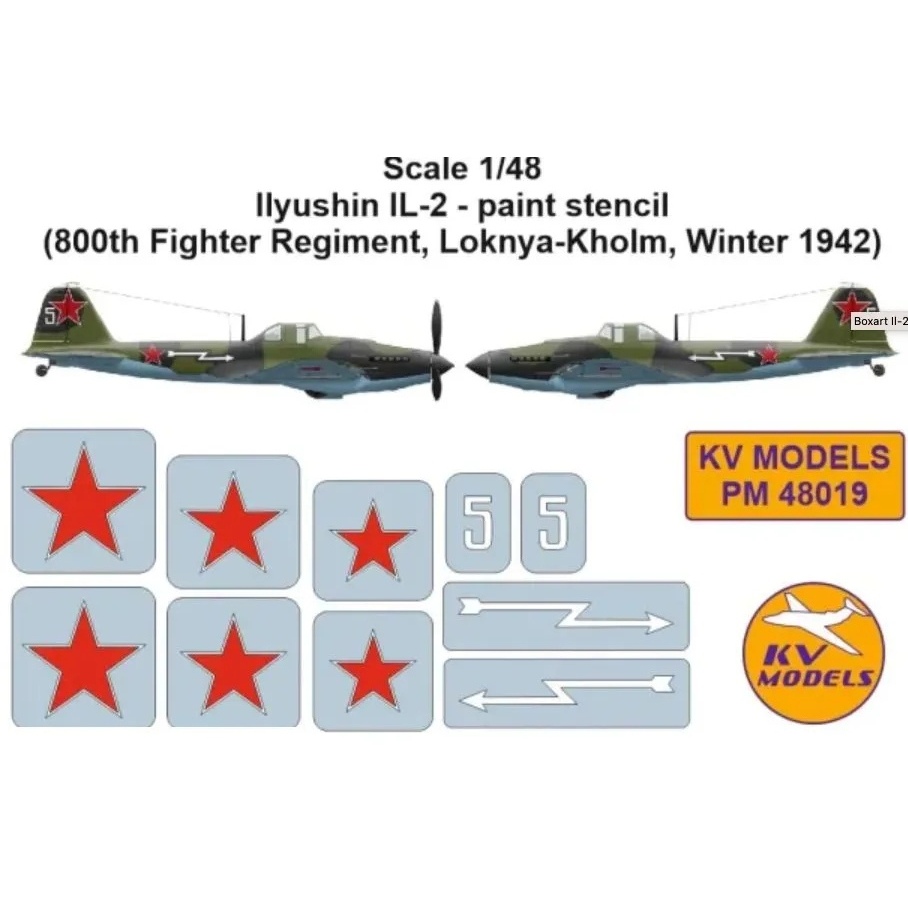 

PM48019KV Ил-2 - маски на опознавательные знаки 800 ШАП, Локня-Холм, декабрь 1942 г.