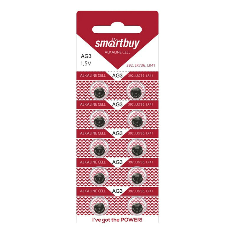 

Батарейки Smartbuy AG3-10B 10шт/бл (SBBB-AG3-10B) 3 блистера
