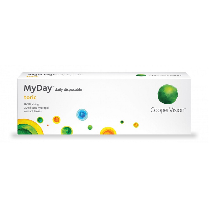 

Контактные линзы при астигматизме MyDay Toric 30 линз BC8,6 SPH 0,5 CYL -1,75 AXIS 90, Toric 30 линз
