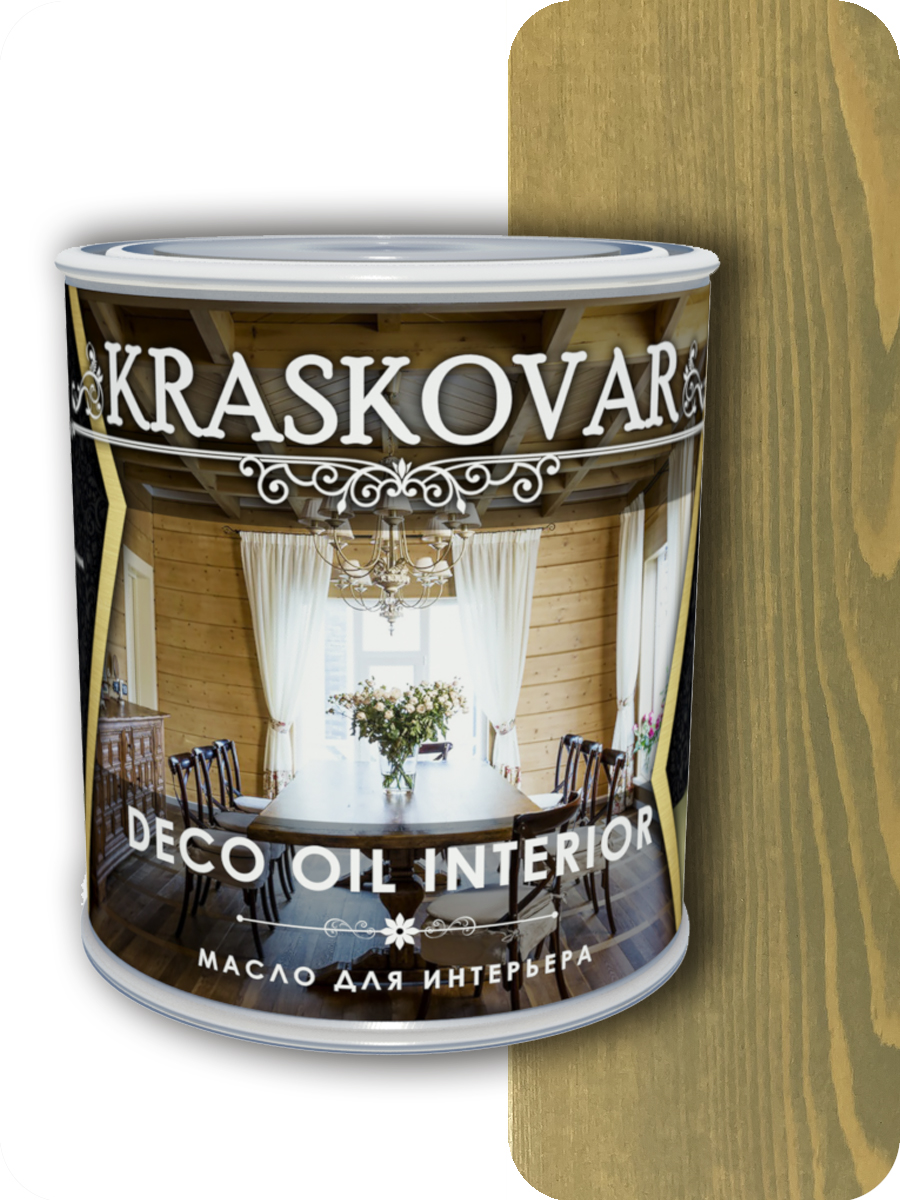 фото Масло для интерьера kraskovar deco oil interior бамбук 0,75л