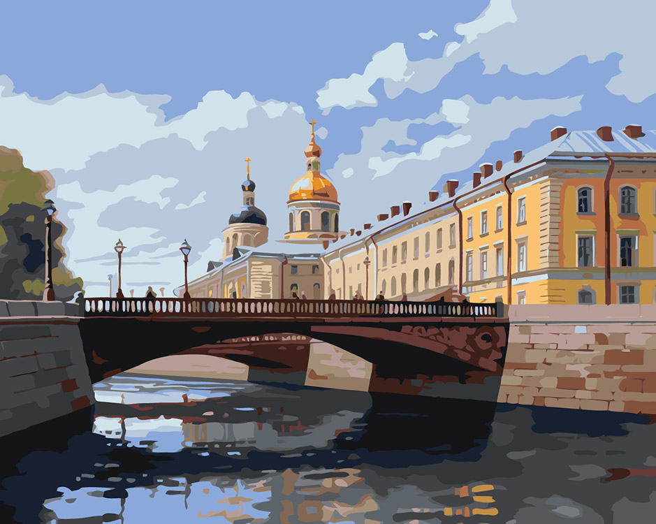 

Картина по номерам Цветное Питер Мосты Петербурга
