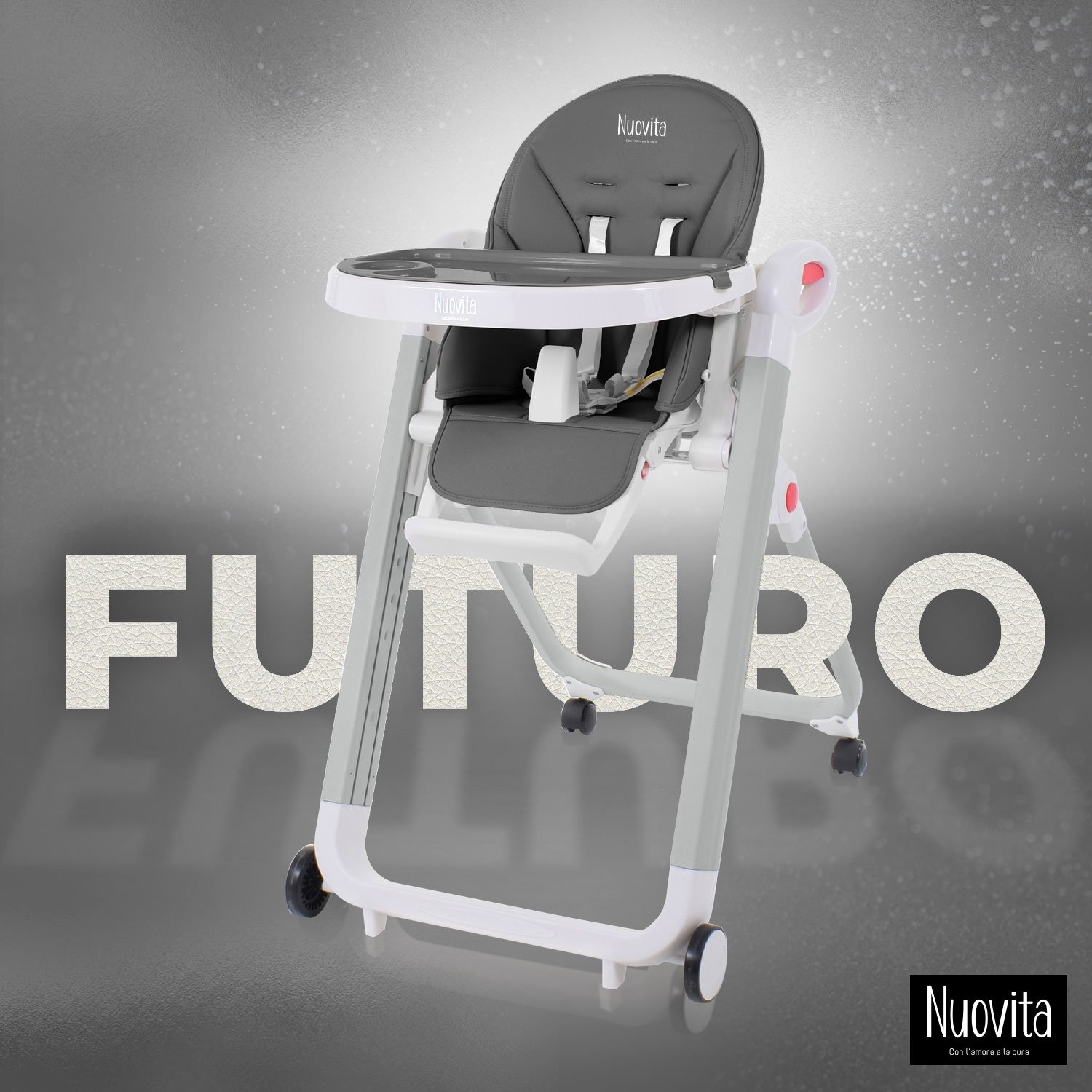 фото Стульчик для кормления nuovita futuro bianco (grigio scuro/ темно-серый)