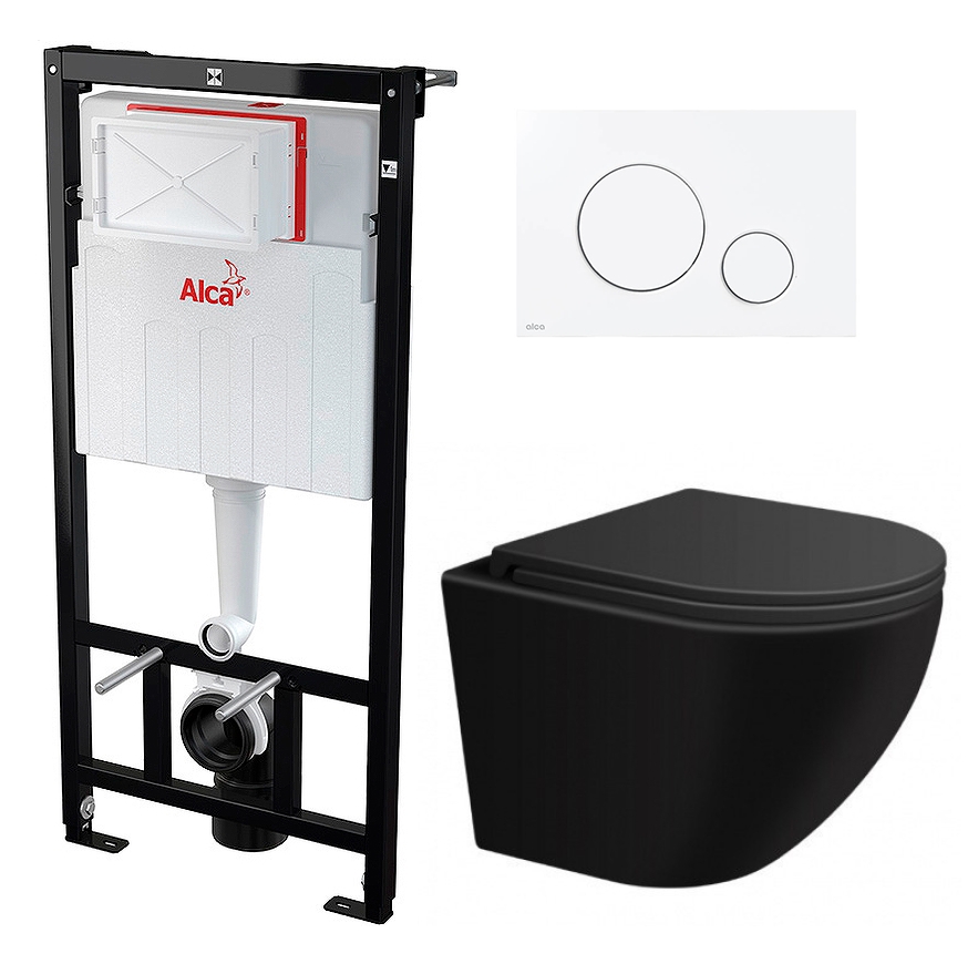

Комплект инсталляция AlcaPlast + унитаз SinteSi EVI + кнопка белая