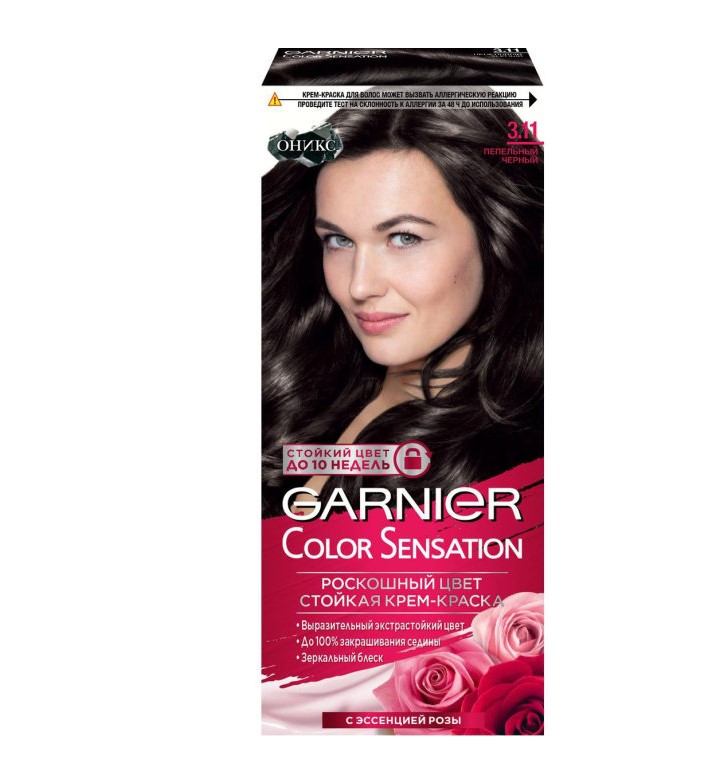 Краска для волос Garnier Color Sensation Роскошный цвет тон 3/11 пепельный черный 110 мл шампунь garnier fructis густые и роскошные волосы 400мл