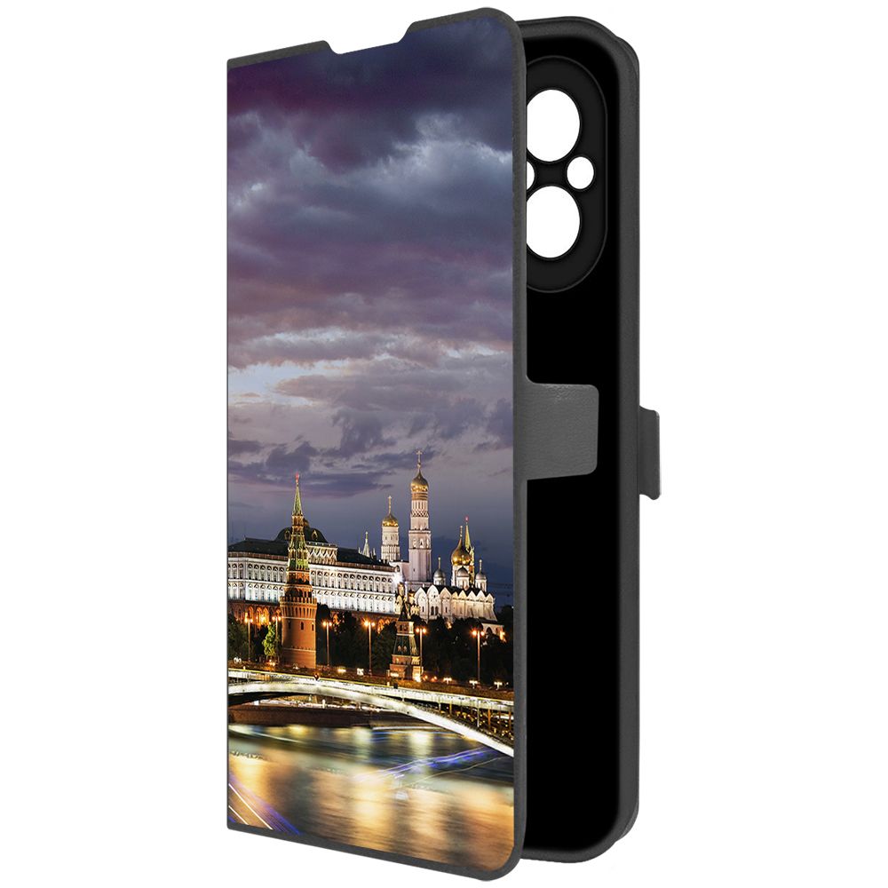 

Чехол-книжка Krutoff Eco Book для Realme C67 Россия, Московский Кремль (черный)