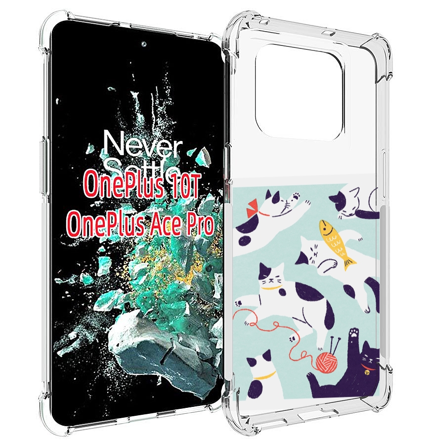 

Чехол MyPads коты-с-клубками для OnePlus 10T, Прозрачный, Tocco